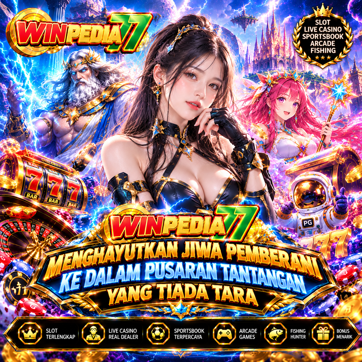 Thumbnail 1 of 3, Poster, WINPEDIA77 | Menghayutkan Jiwa Pemberani ke Dalam Pusaran Tantangan Yang Tiada Tara designed and sold by WINPEDIA77.
